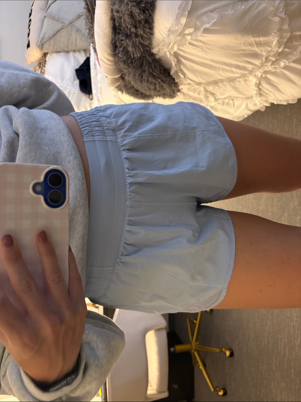 lululemon athletica Light Blue High-Waist Athletic Shorts